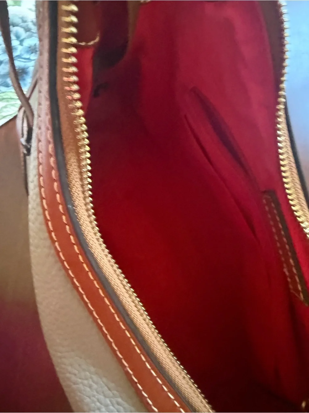 Dooney & Bourke Taupe and Brown Pebbled Leather Shoulder Bag
